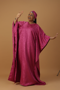 Radiant Magenta Kaftan with Matching Headwrap