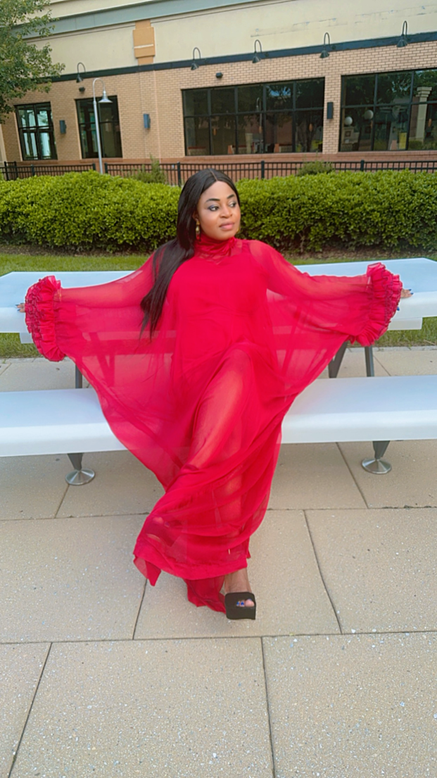 Red Rose Boubou dress